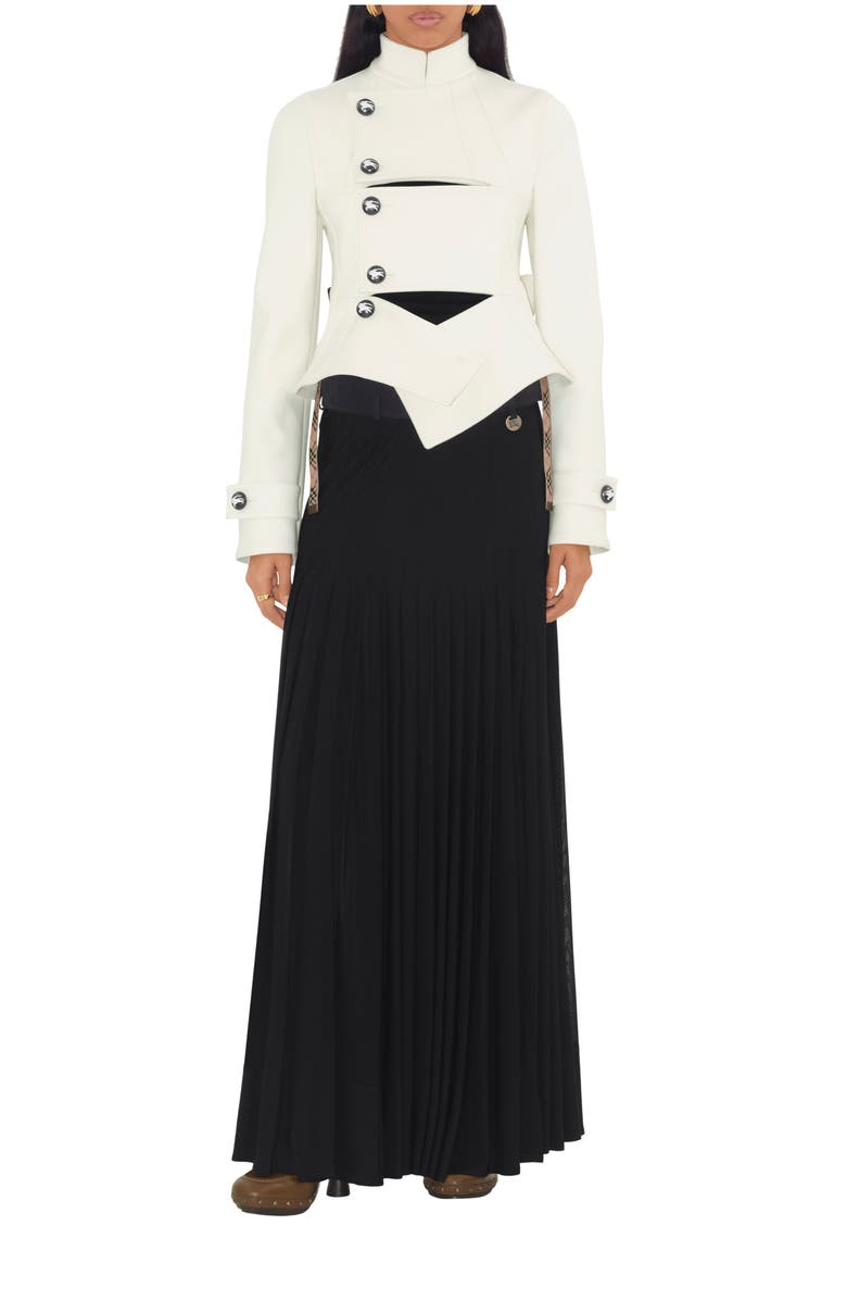 Burberry Pleated Crepe Jersey Maxi Skirt, Main, color, 
