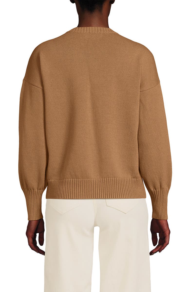Lands' End Drifter Jersey Crewneck Sweater, Alternate, color, Canyon Camel Argyle