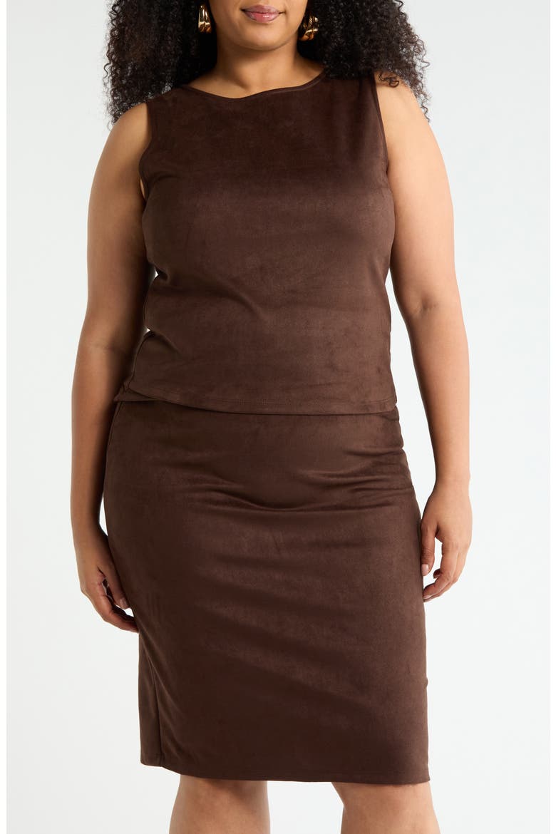 Faux Suede Shell, Main, color, CHOCOLATE