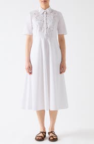 LK Bennett Grace Cutwork Cotton Shirtdress
