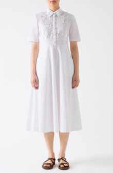 LK Bennett Grace Cutwork Cotton Shirtdress