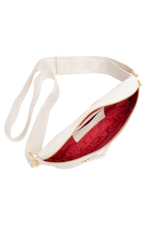 Hammitt Charles Crossbody Calla Lily White Brushed Gold Med In Burgundy