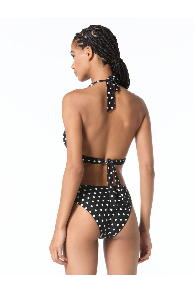 Classic Dot Halter Bra Swim, Alternate, color, Black