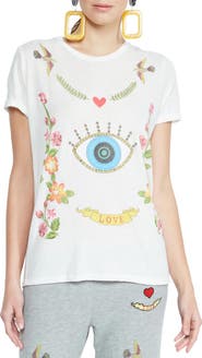 Lauren Moshi Edda Floral Eye Love Top