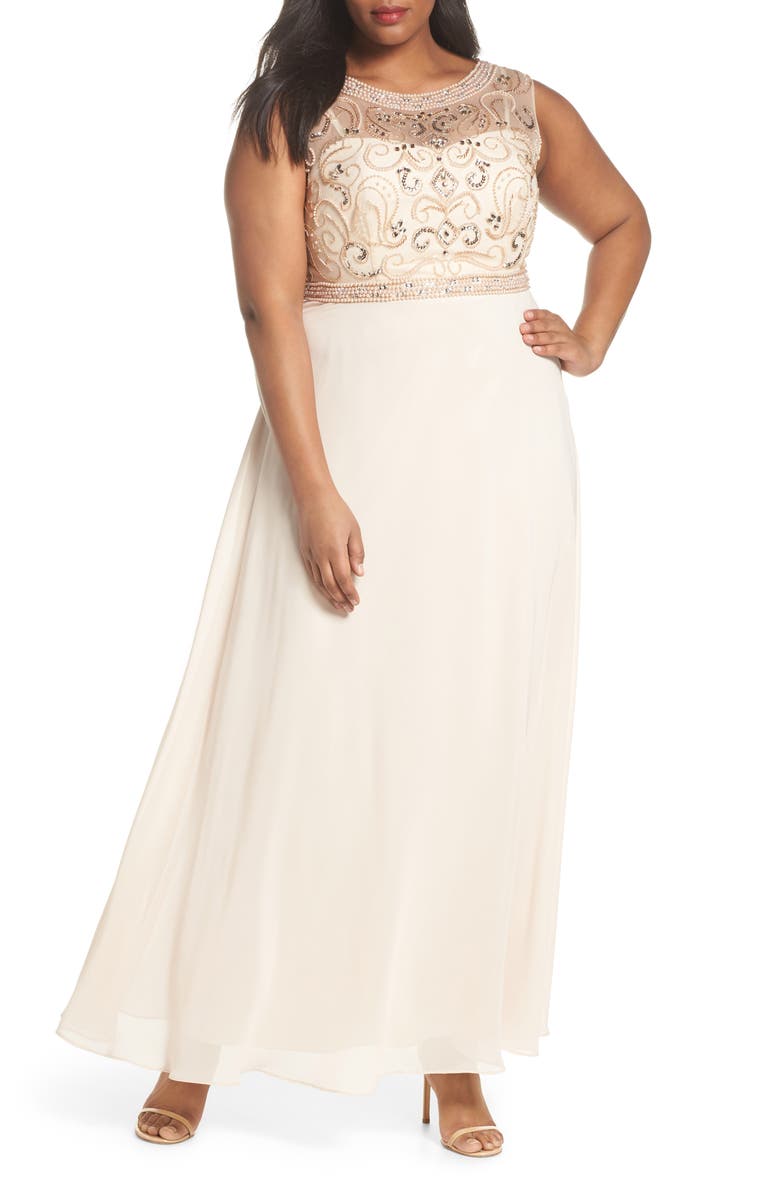 Decode 1.8 Sleeveless Beaded Gown, Main, color, 