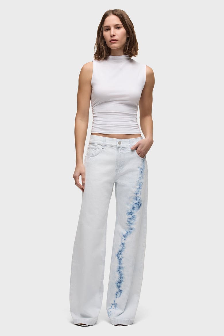 tank w/ side seam ruching, Alternate, color, white