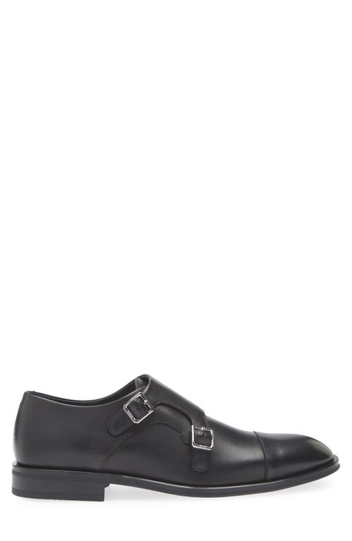 Hugo Boss Boss Derrek Double Monk Strap Cap Toe Shoe In Black