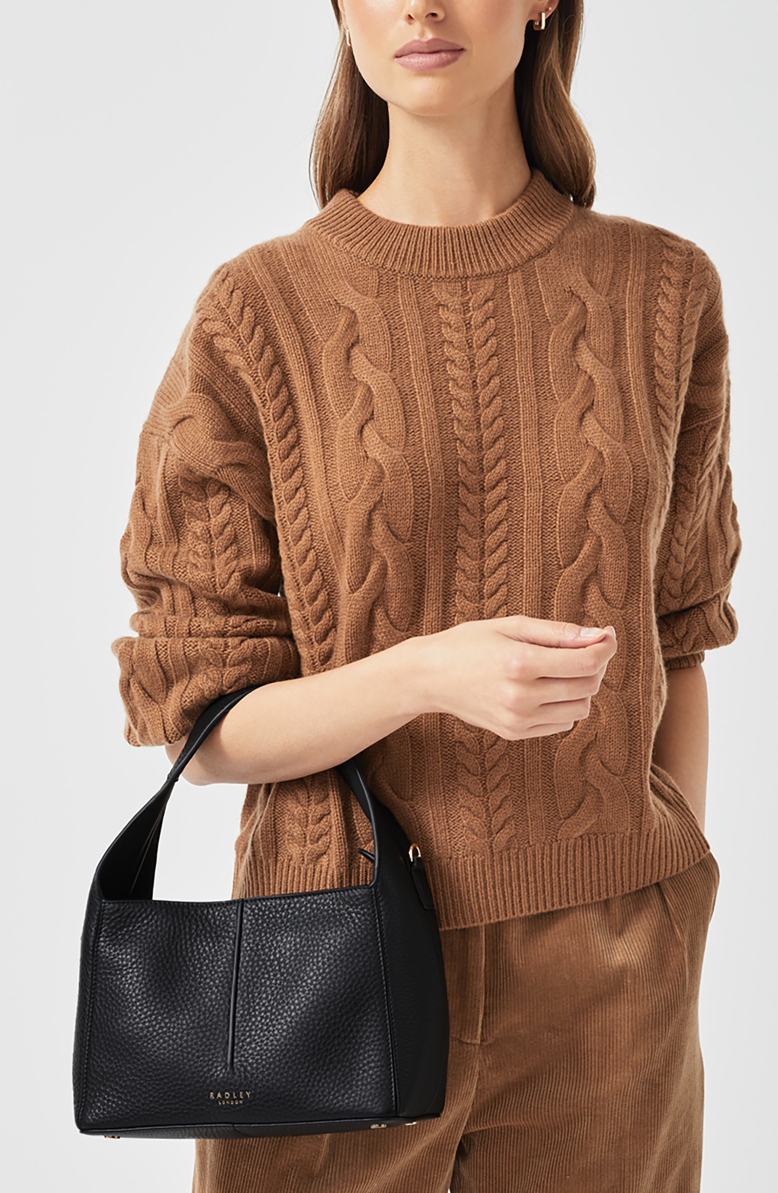 Radley Hillgate Place Medium Zip Leather Satchel, Alternate, color, Black