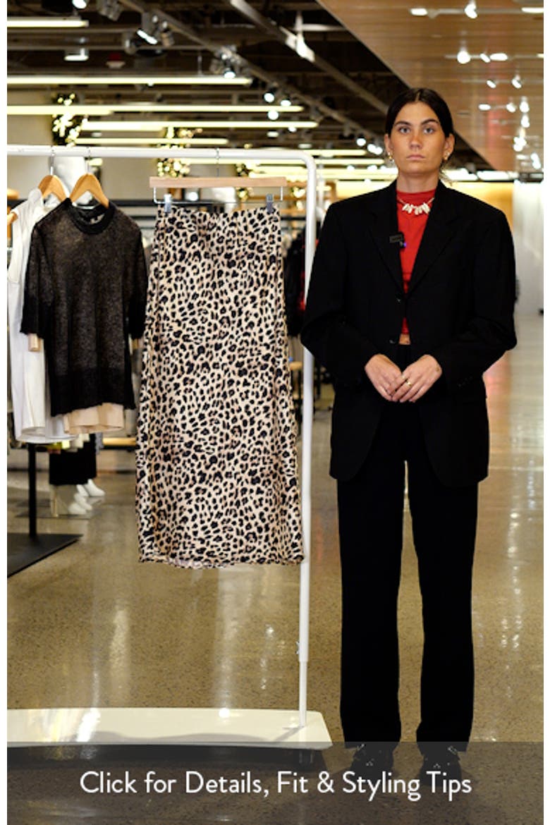 Ione Leopard Print Satin Slip Skirt video