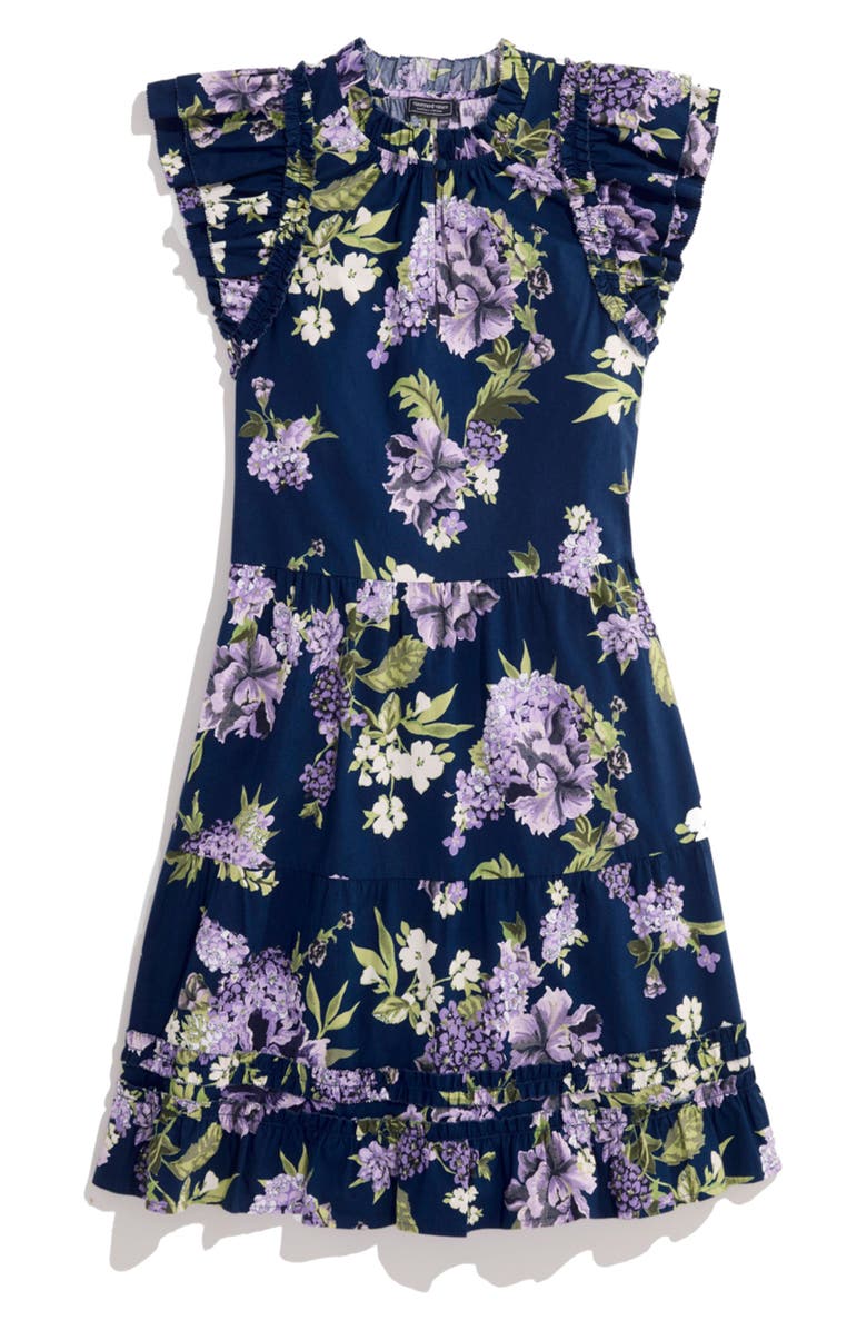 vineyard vines Floral Print Tiered Ruffle Minidress, Alternate, color,