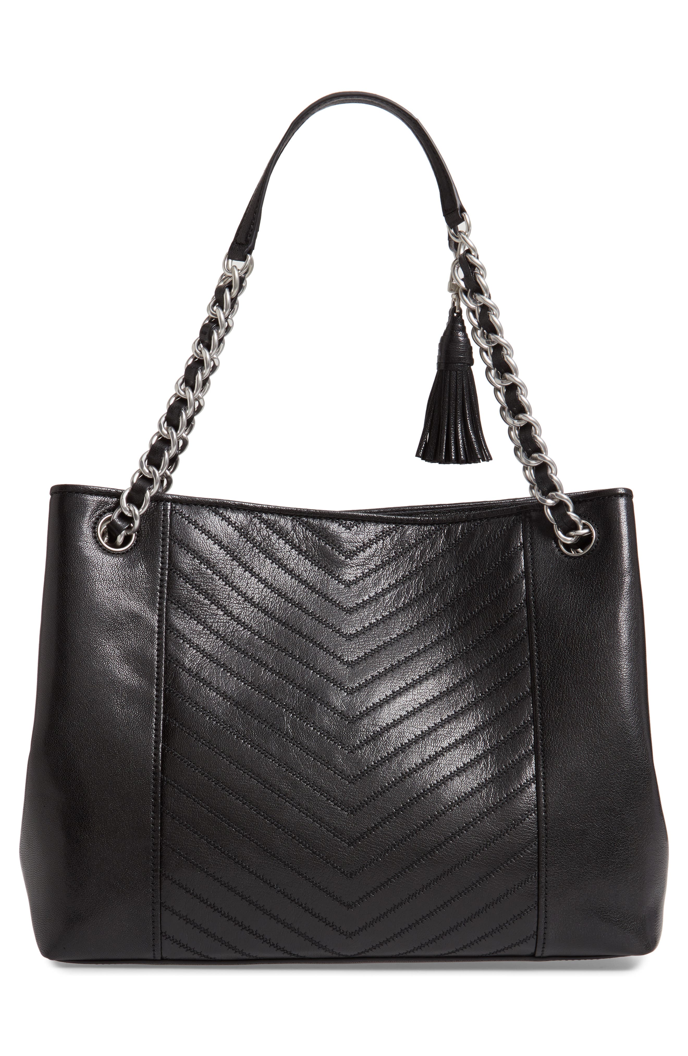 Tory Burch Fleming Distressed Leather Tote, Alternate, color, 