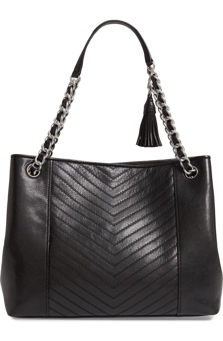 Tory Burch Fleming Distressed Leather Tote, Alternate, color,