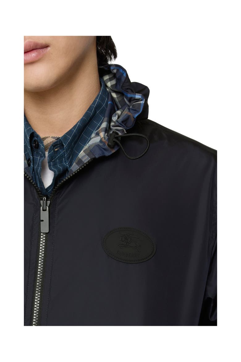 Reversible Check Newport Hooded Jacket, Alternate, color, Pilot blue