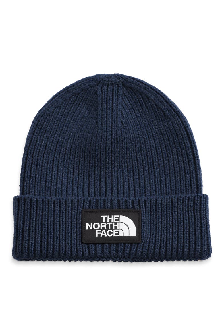 Logo Box Cuffed Beanie, Main, color, SUMMIT NAVY
