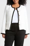Renee C Contrast Trim Cropped Jacket