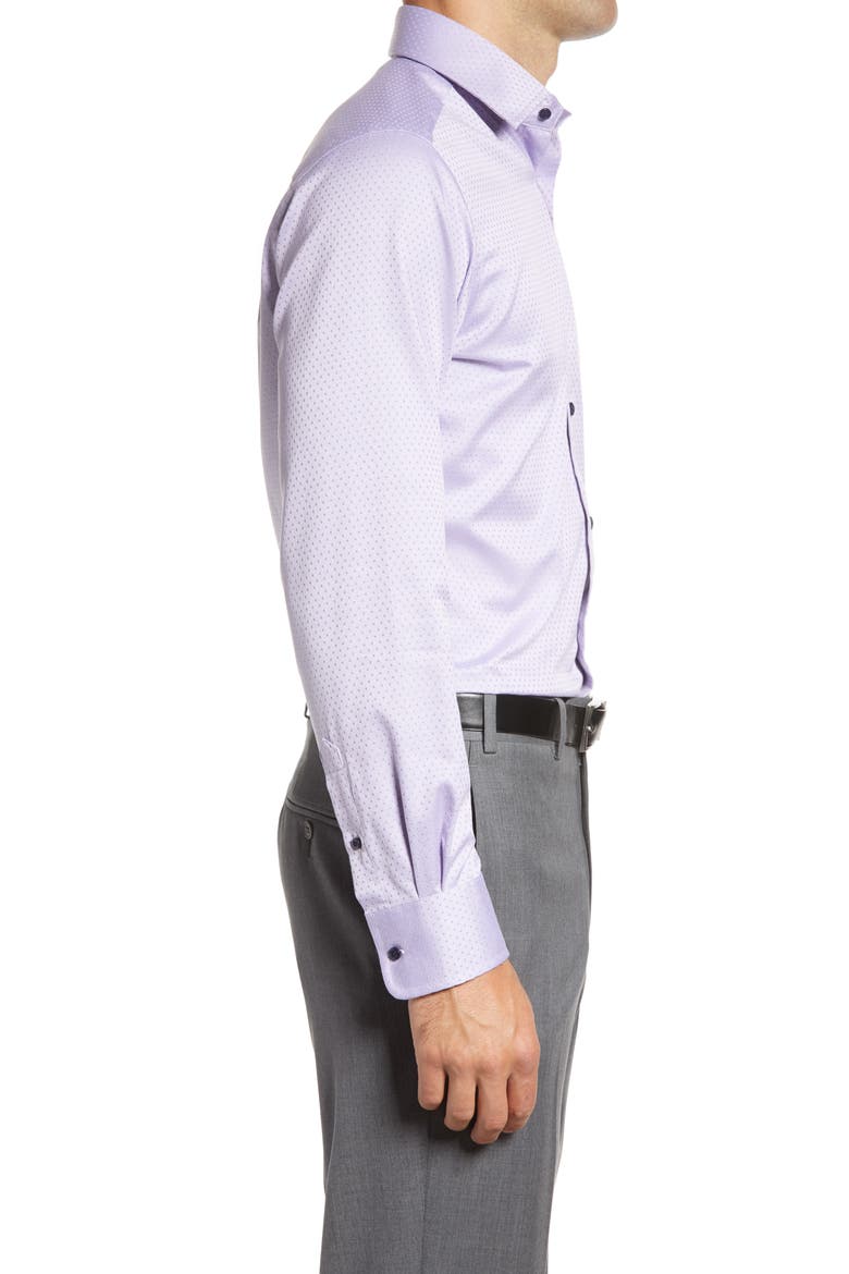 Trim Fit Geometric Dress Shirt, Alternate, color, LILAC