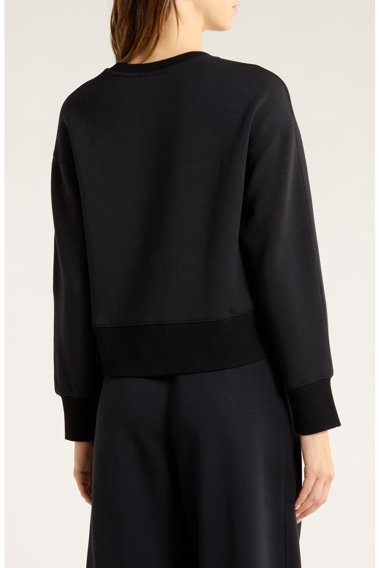 AirEssentials® Luxe Crop Crewneck Sweatshirt, Alternate, color, VERY BLACK