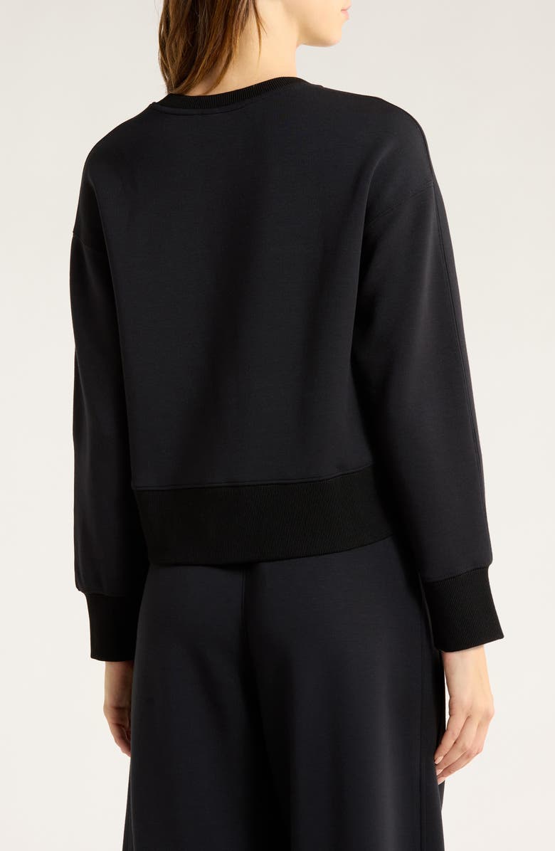 SPANX<sup>®</sup> AirEssentials<sup>®</sup> Luxe Crop Crewneck Sweatshirt, Alternate, color, Very Black