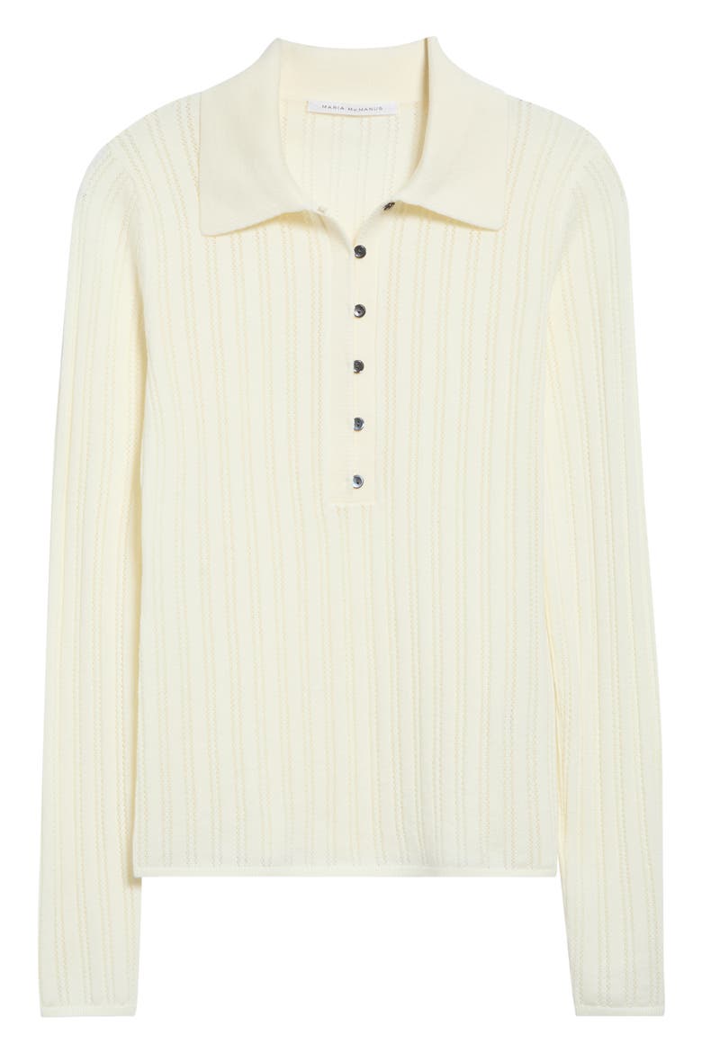 Thermal Merino Wool Polo, Alternate, color, IVORY