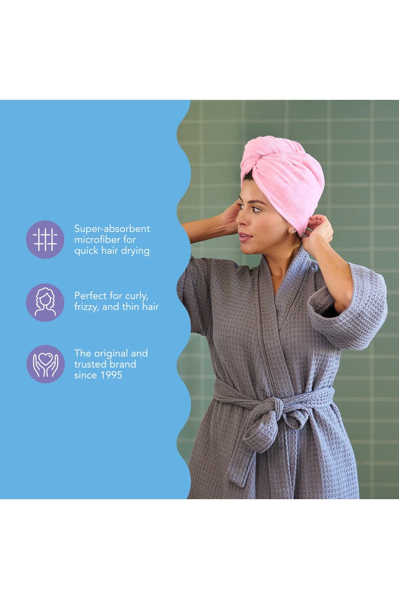 2 Pack Hair Towel Wraps for Straight, Wavy, Curly Hair, Alternate, color, Sea Pink