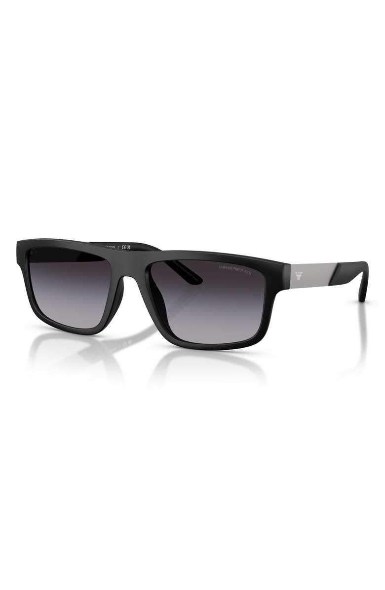 Emporio Armani 57mm Gradient Rectangular Sunglasses, Alternate, color,