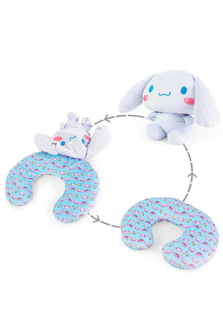 Sanrio Cinnamoroll Reversible Neck Roll Pillow and Plush Toy, Main, color, Blue