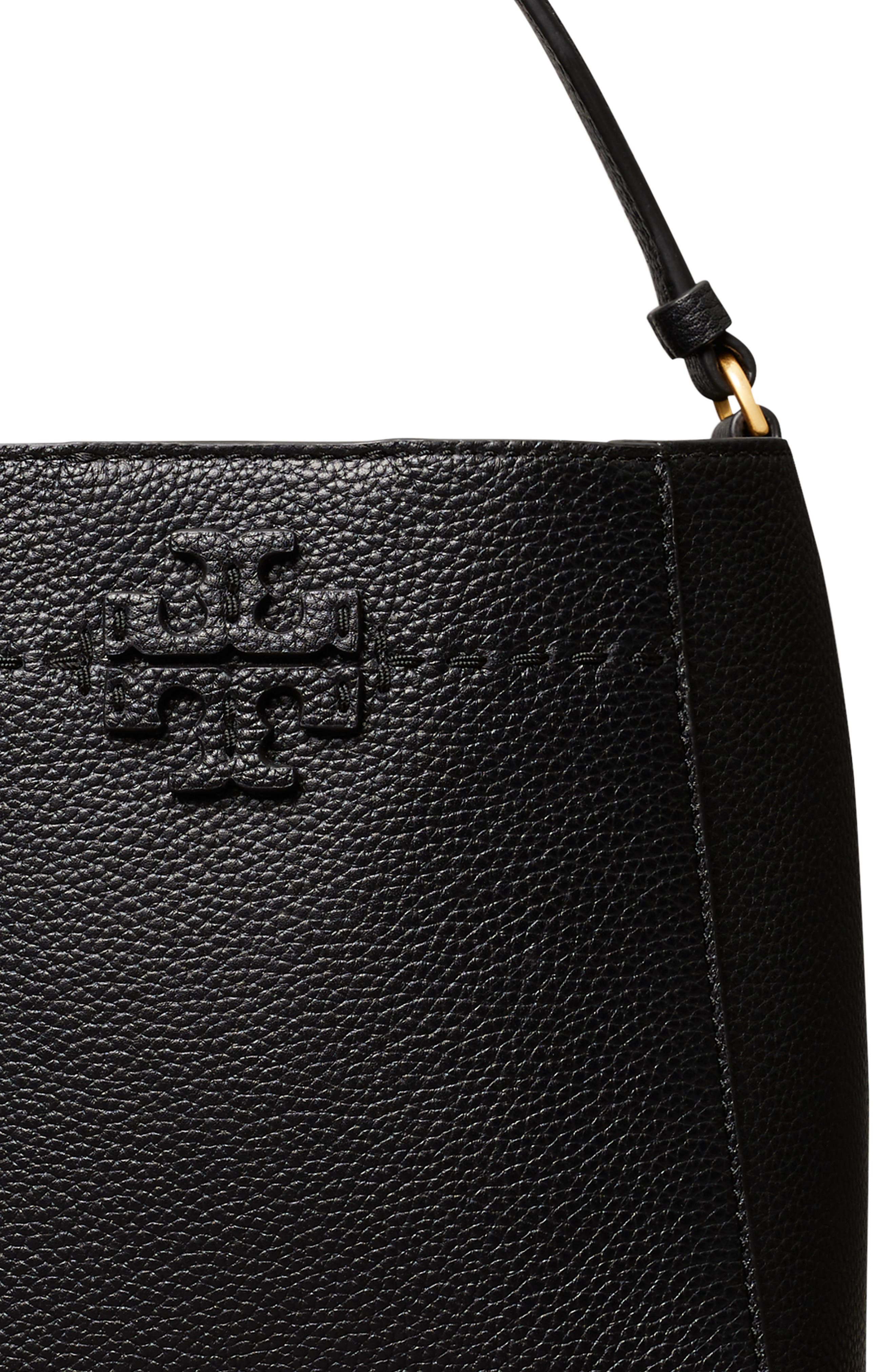 Tory Burch McGraw Small Leather Bucket Bag, Alternate, color, 