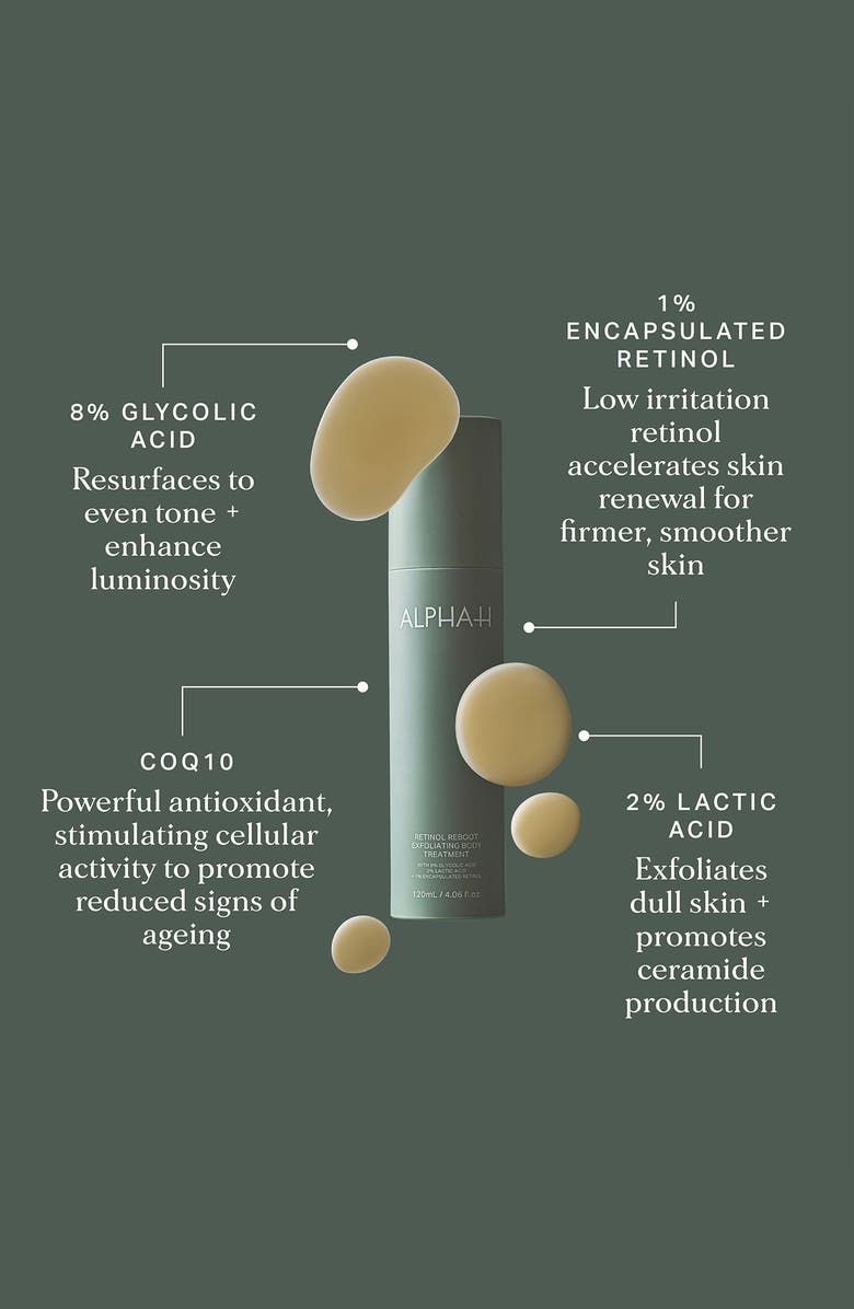 Alpha-H Retinol Reboot Exfoliating Body Treatment with 8% Glycolic Acid, 2% Lactic Acid+ & 1% Encapsulated Retinol, Alternate, color, 