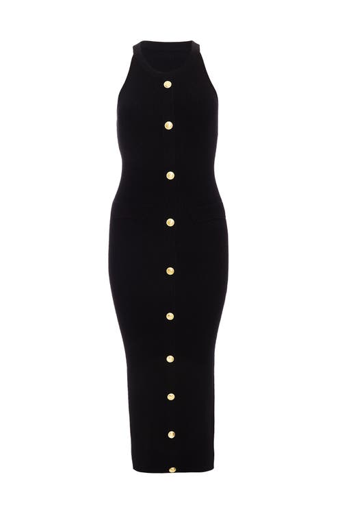 Quiz Knit Halter Neck Dress In Black