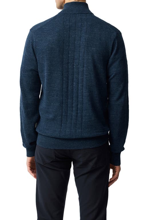 Rodd & Gunn Fortrose Cotton Quarter Zip Sweater In Blue