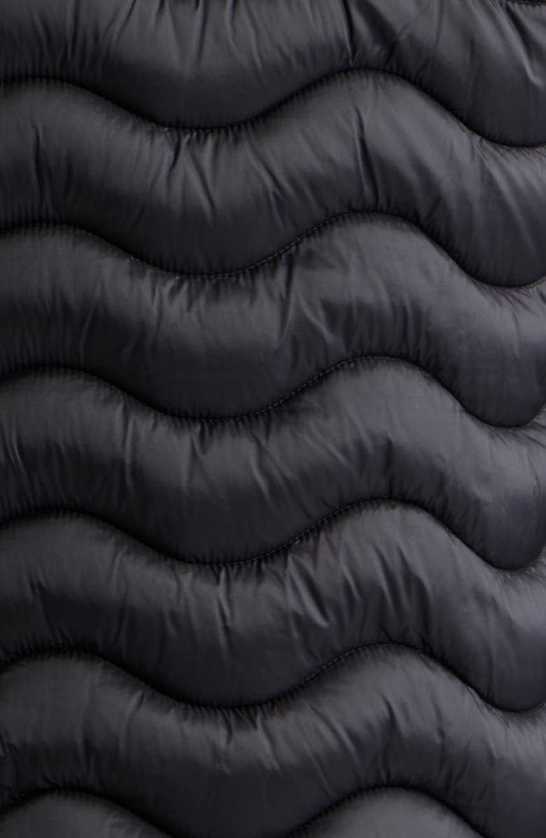 Save The Duck Livette Wavy Quilted Water Repellent Puffer Jacket, Alternate, color, Black