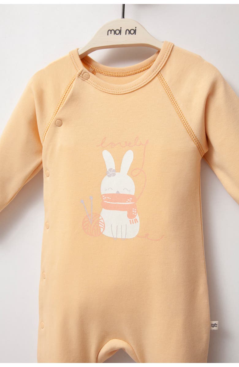 moi noi Lovely Bunny One-Piece Set, Alternate, color, Orange