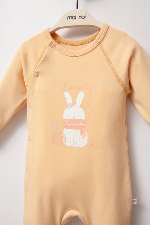 Moi Noi Lovely Bunny One-piece Set In Orange
