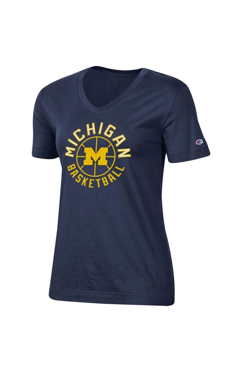 Champion Women's Champion Navy Michigan Wolverines Basketball V-Neck T-Shirt, Alternate, color, Navy