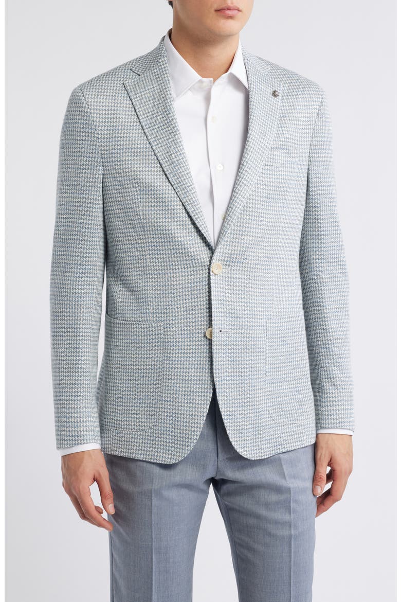 Hampton Houndstooth Knit Linen Sport Coat, Main, color, LIGHT BLUE