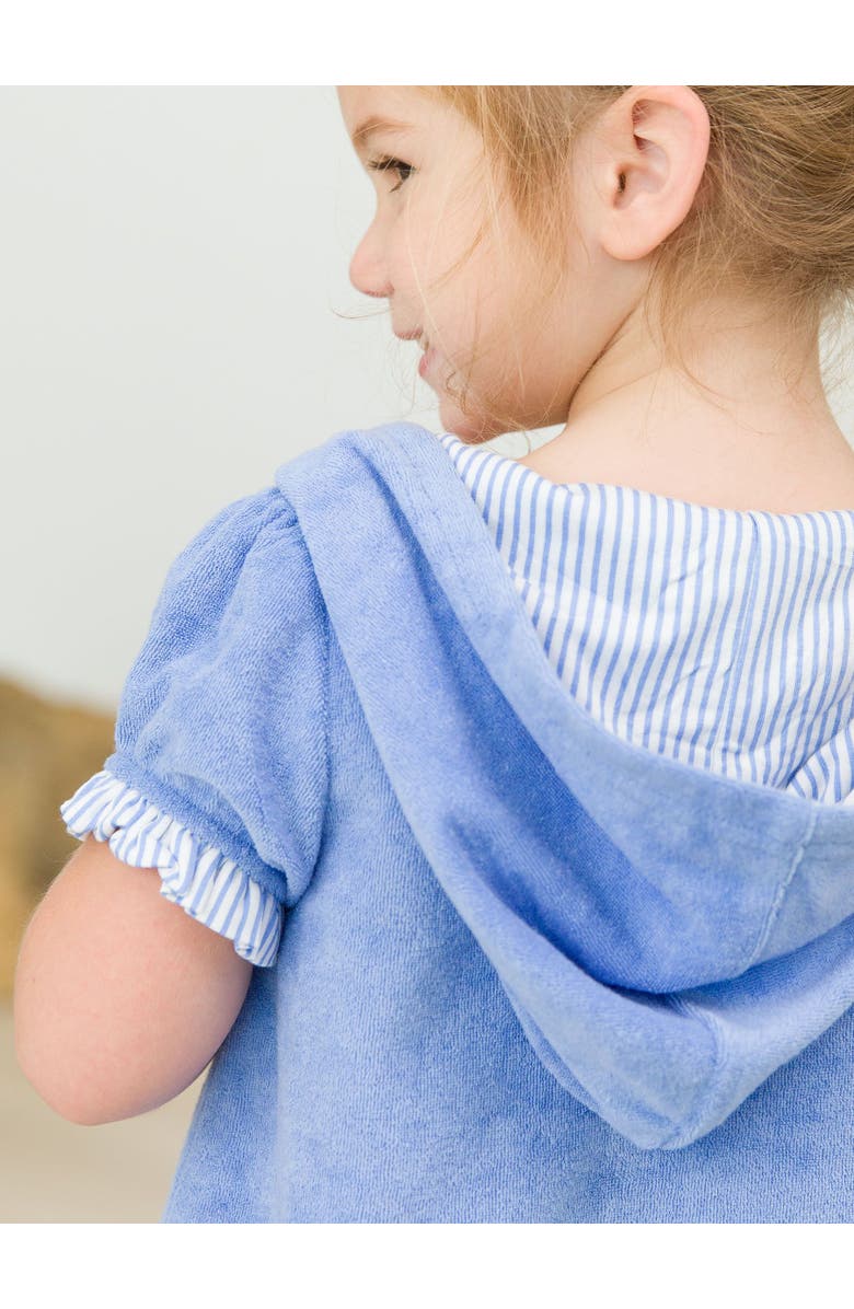 RuffleButts Baby/Toddler Girls Terry Full-Zip Cover-Up, Alternate, color, Periwinkle Blue