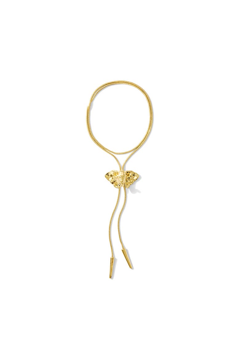 14K Gold-Plated Bolo Tie Necklace, Main, color, Elephant