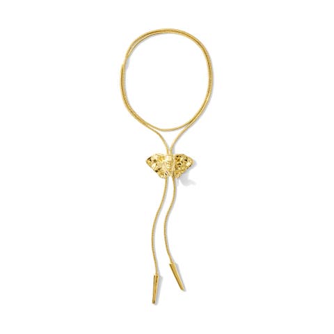 14K Gold-Plated Bolo Tie Necklace