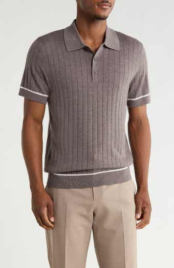 Ribbed Merino Wool Polo
