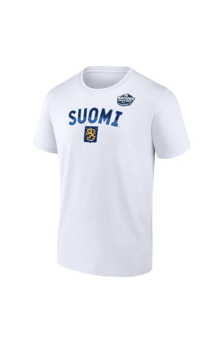 FANATICS Men's Fanatics White Finland 2025 4 Nations Face-Off Primary Logo T-Shirt, Alternate, color, 