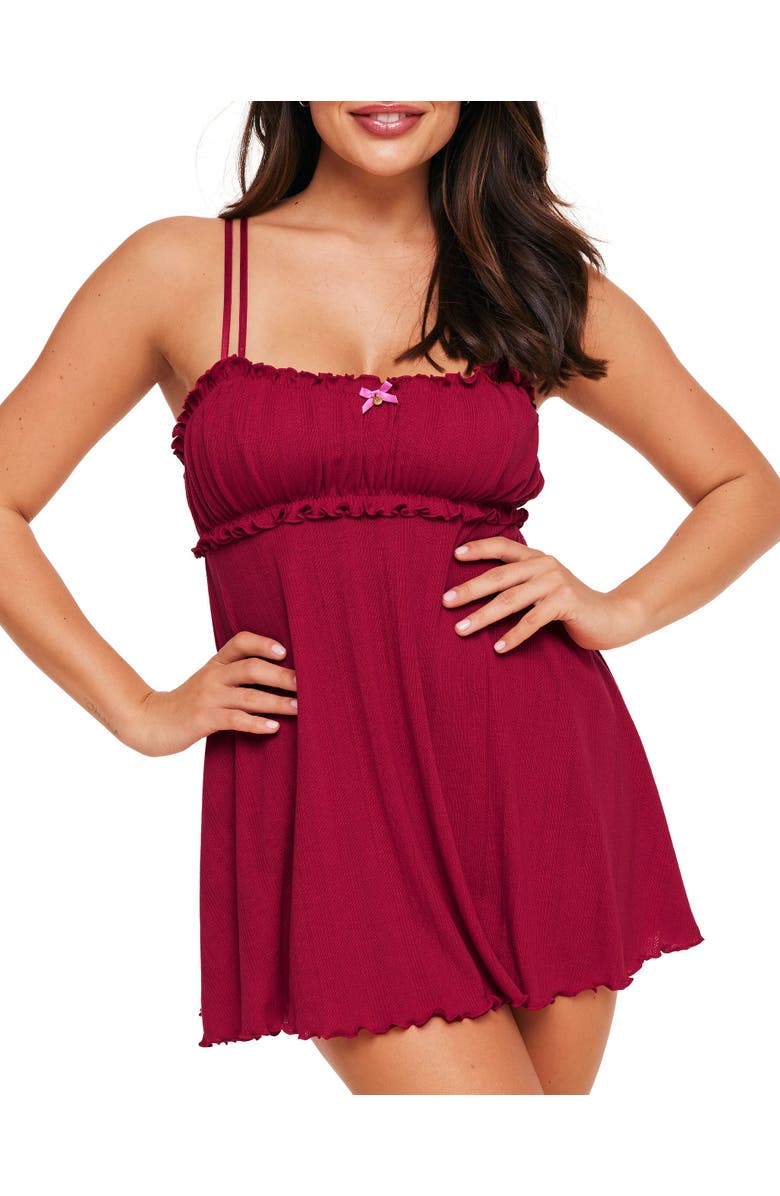Adore Me Ophylia Babydoll & Hipster Set, Main, color, Bright Red