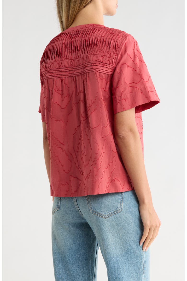 Isla Dream Short Sleeve Pintuck Top, Alternate, color, WILD GERANIUM