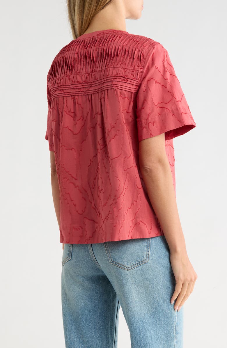Tommy Bahama Isla Dream Short Sleeve Pintuck Top, Alternate, color, Wild Geranium