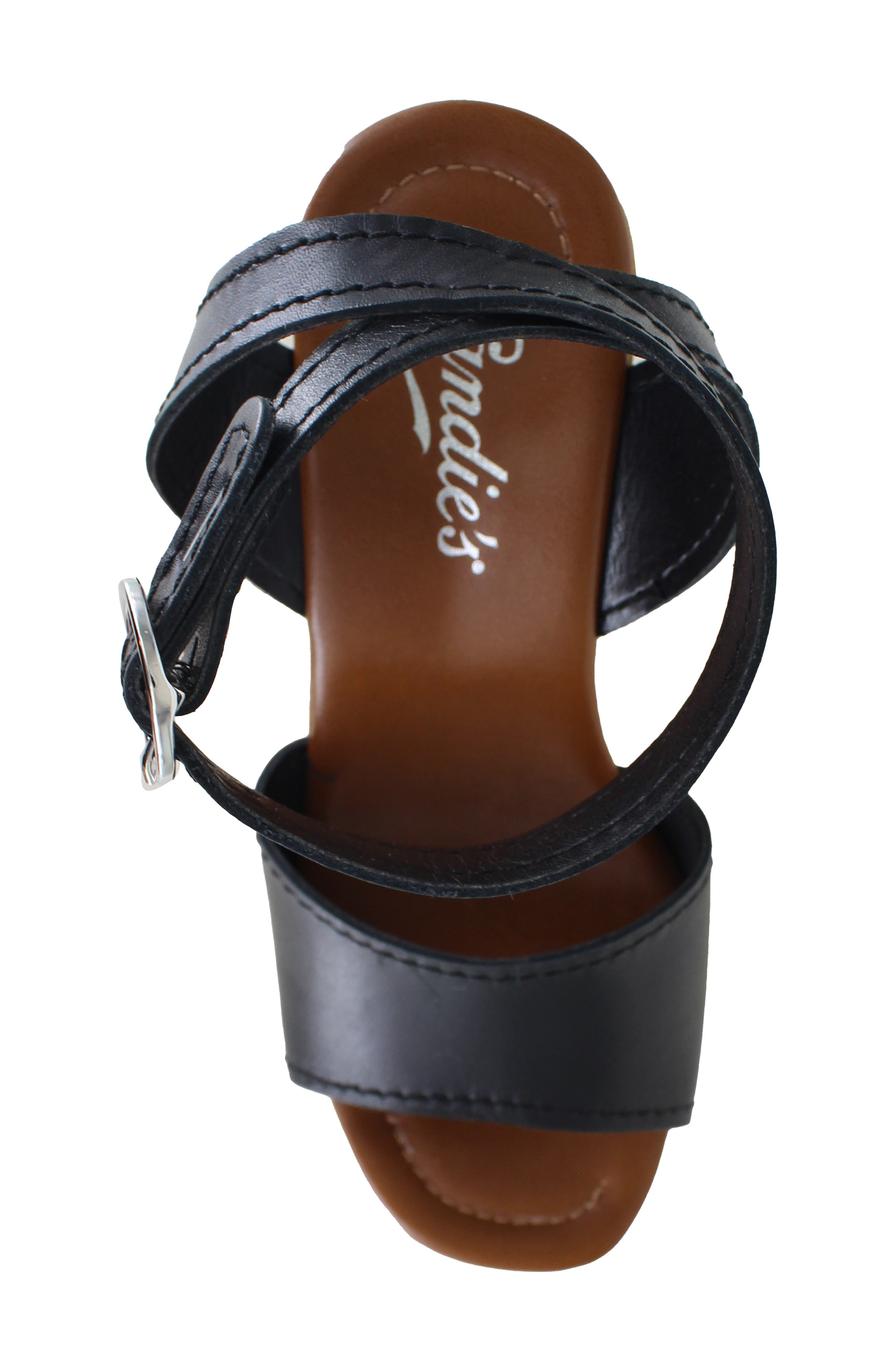 Candie's Ida Platform Sandal, Alternate, color, Black Leather