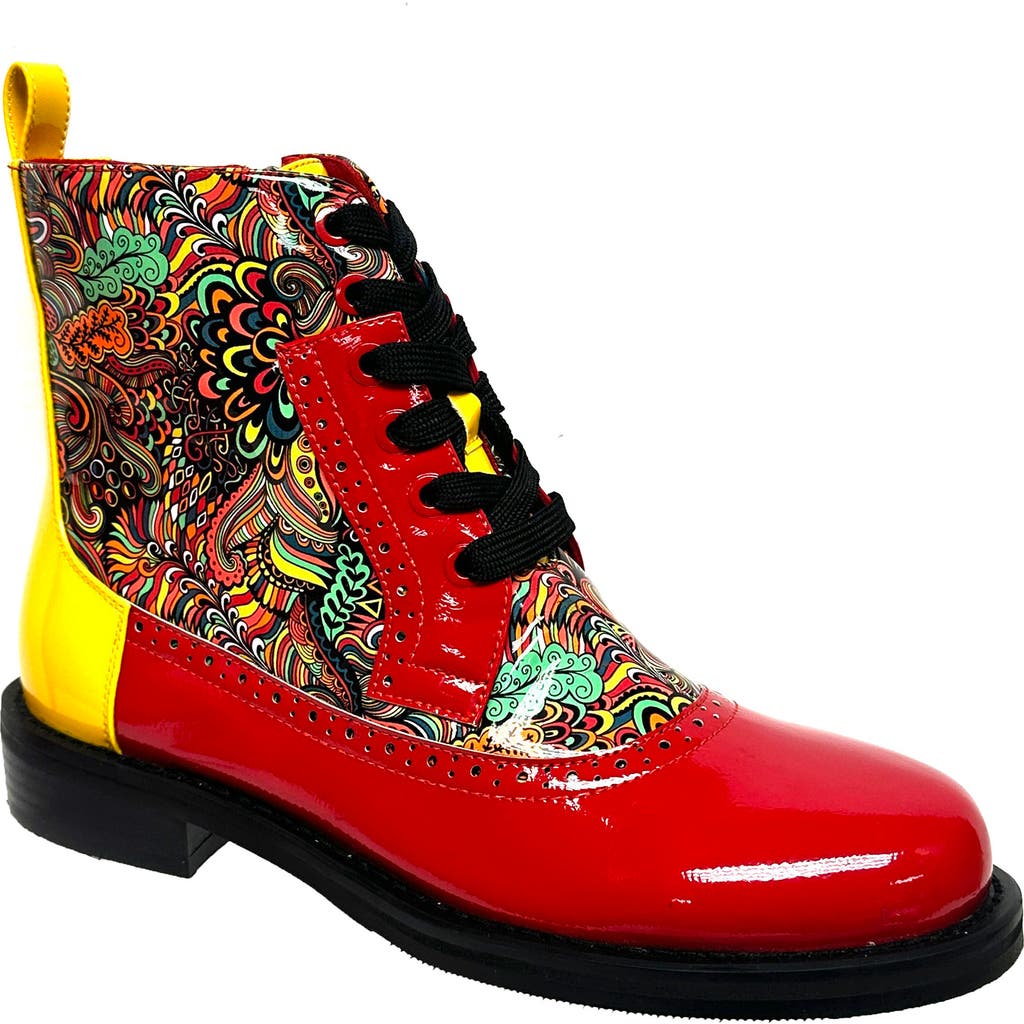 Ninety Union Mixed Print Lace-up Boot