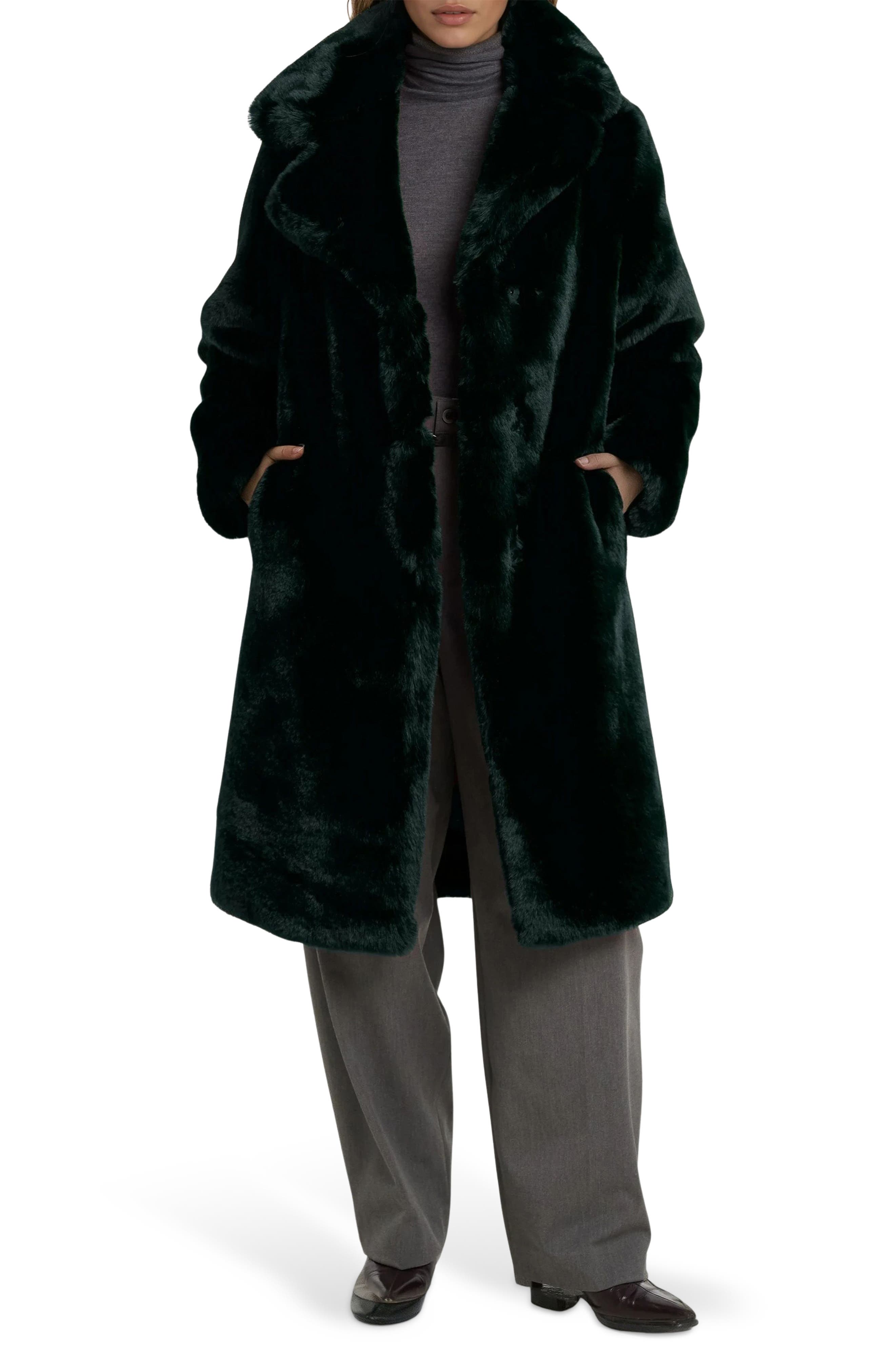 Savannah Faux Fur Longline Coat