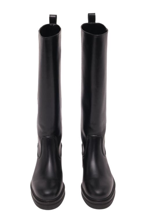Maje Leather Knee-high Boots In Black