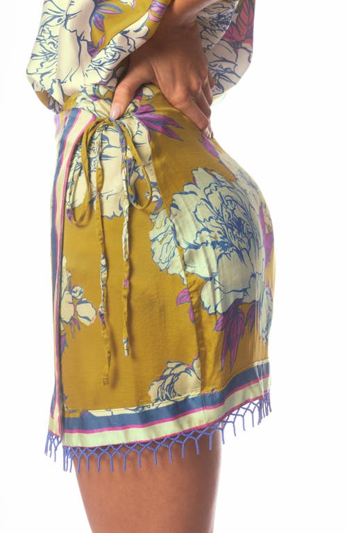 Maaji Olive Fiore Zariany Faux Wrap Cover-up Skirt In Green
