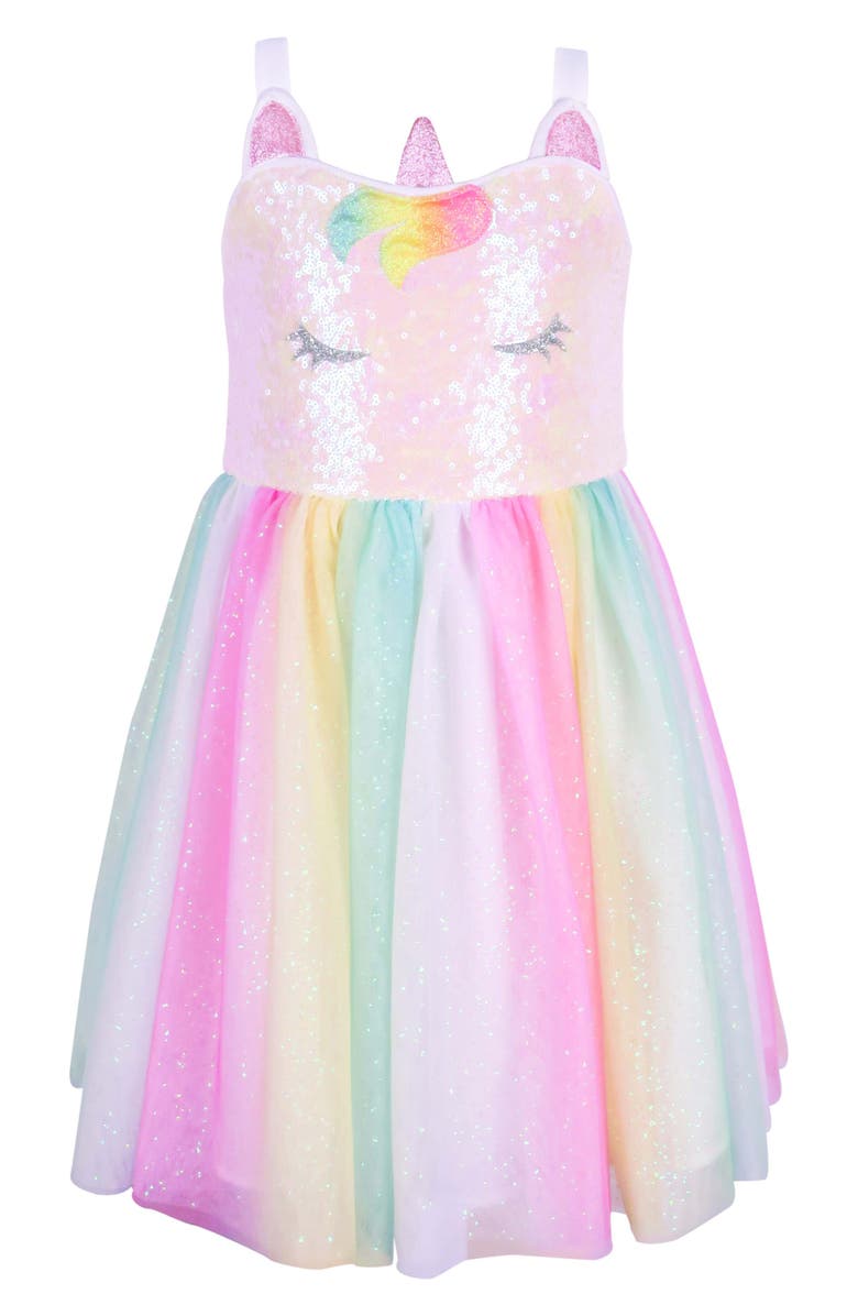 Zunie Kids' Unicorn Sequin Tutu Dress, Main, color, 