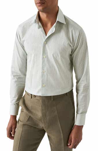 Eton Slim Fit Parrot Print Cotton Dress Shirt